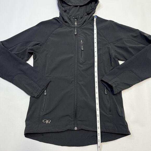 Outdoor Research Jacket Womens Small Black Softshell Hooded Full Zip Hiking - Picture 9 of 14